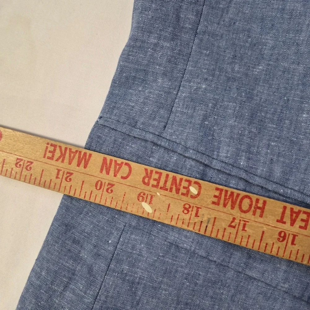 Banana Republic Blazer Mens 44R Slim Fit Blue Linen Cotton Sport Coat Summer